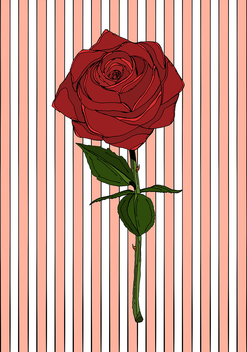 Red Roses And Lush Green Leaves Poster