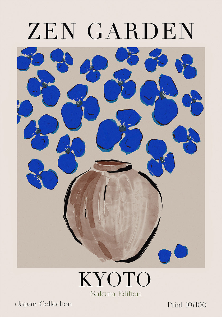 Cerulean Blossoms Poster