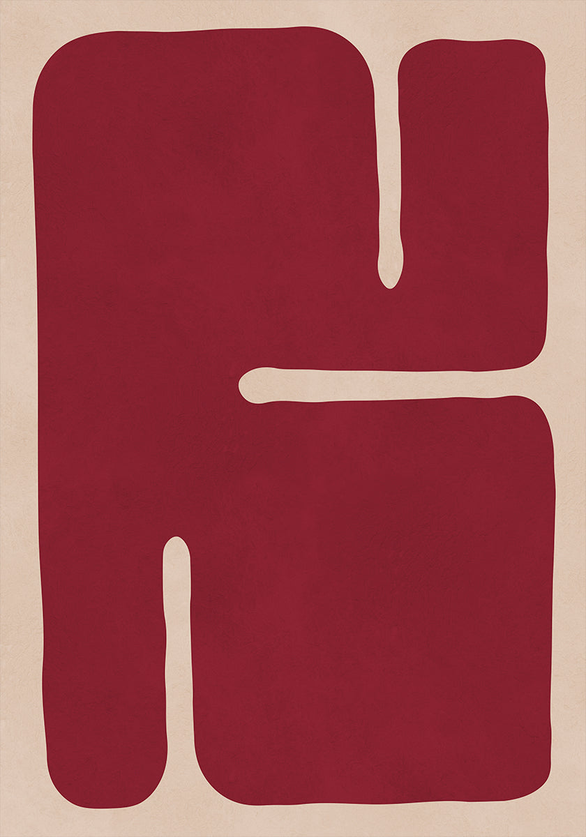 Crimson Contours Poster