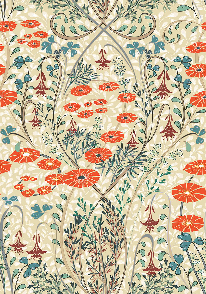 Meadow Scent Vintage Pattern Poster