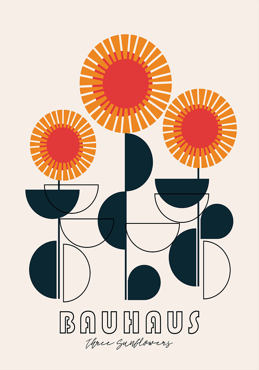 Bauhaus - Three Sunflowers Poster