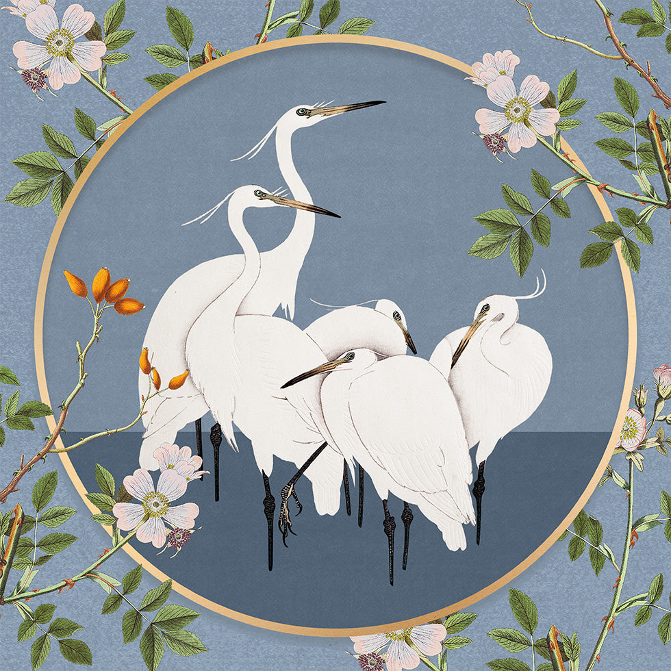 Graceful Egrets' Elegance Poster