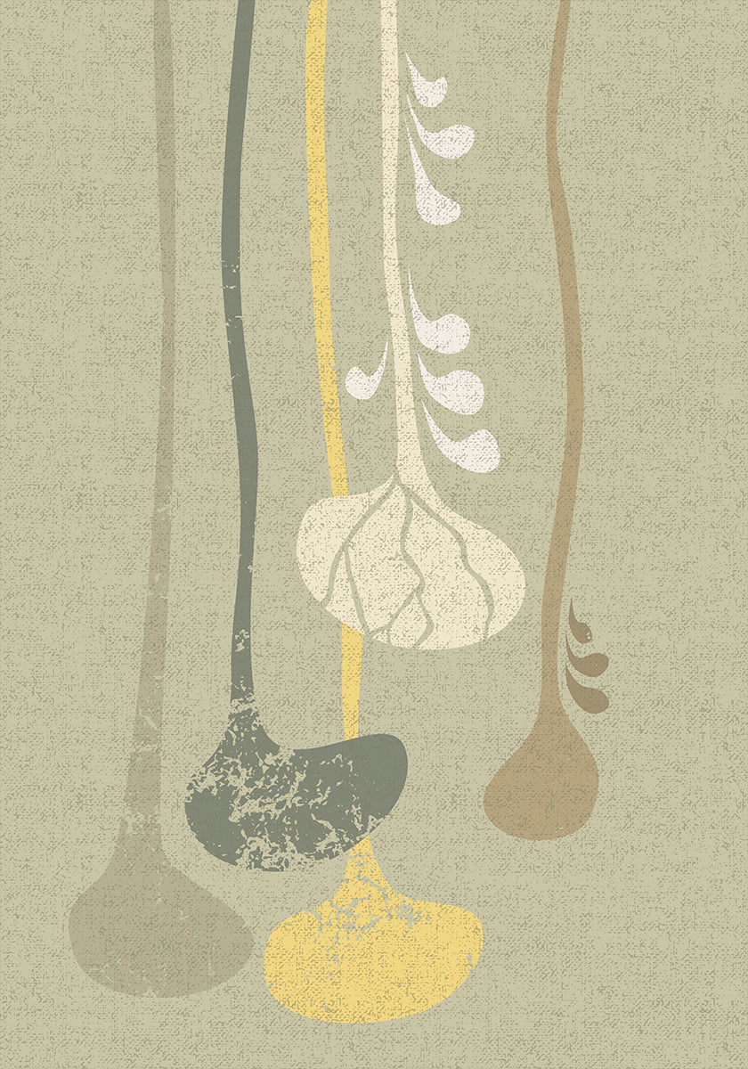 Abstract Paper Cut Composition sage green 1 Poster