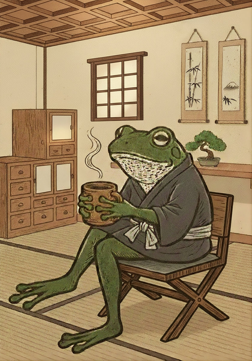 Tea Time Frog Poster