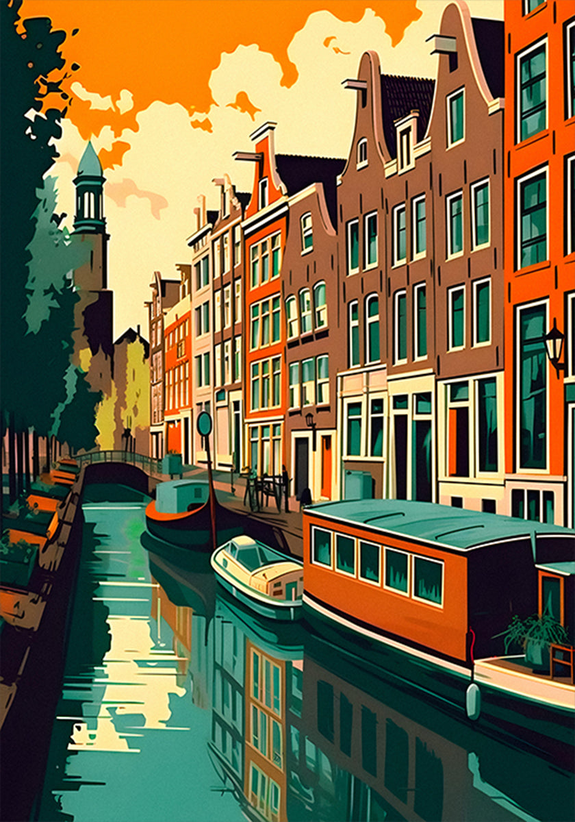 Amsterdam Canal Houses Poster