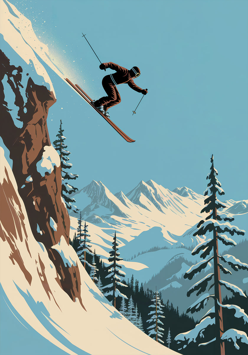 Skier Jumping Poster
