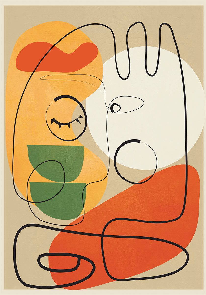Very Abstract Colorful Portrait Poster