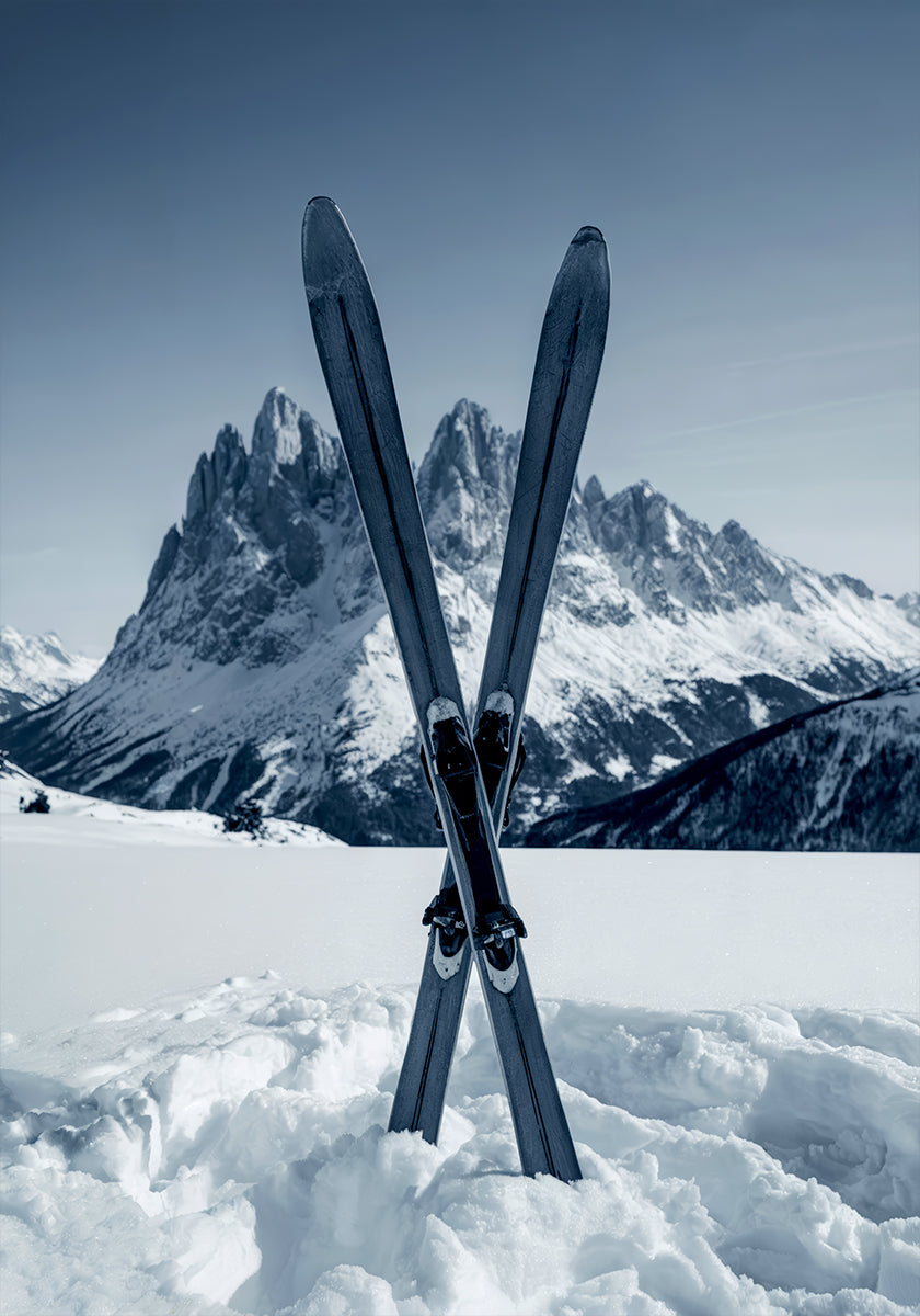 Crossed Skis Poster