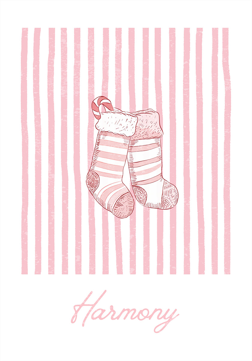 Stockings Harmony - Pink Stripes Poster