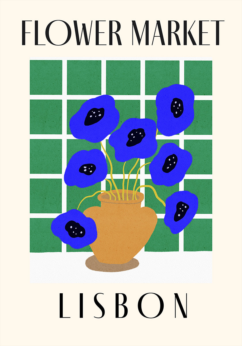 Flower Market Lisbon Portugal Poster