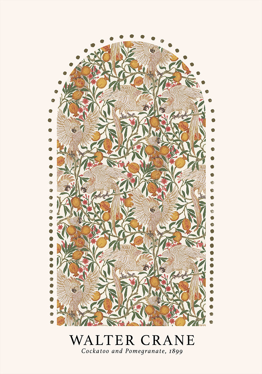 Cockatoo and Pomegranate Poster