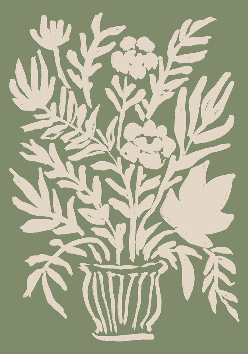 Botanical Vase Silhouette Poster