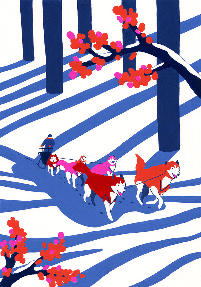 Dog Sled In the Snow Poster