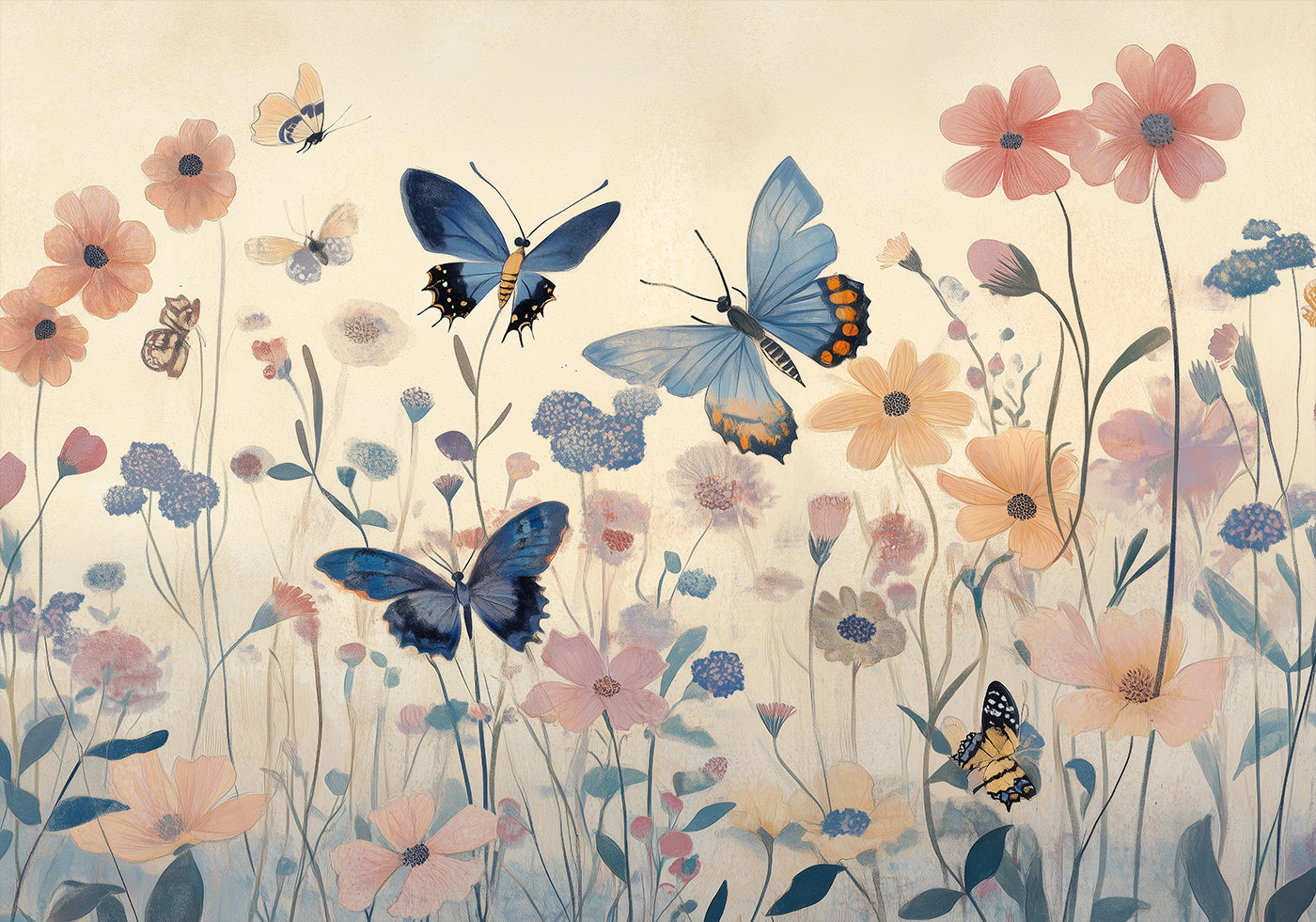 Butterfly Garden, Blue Wings Poster