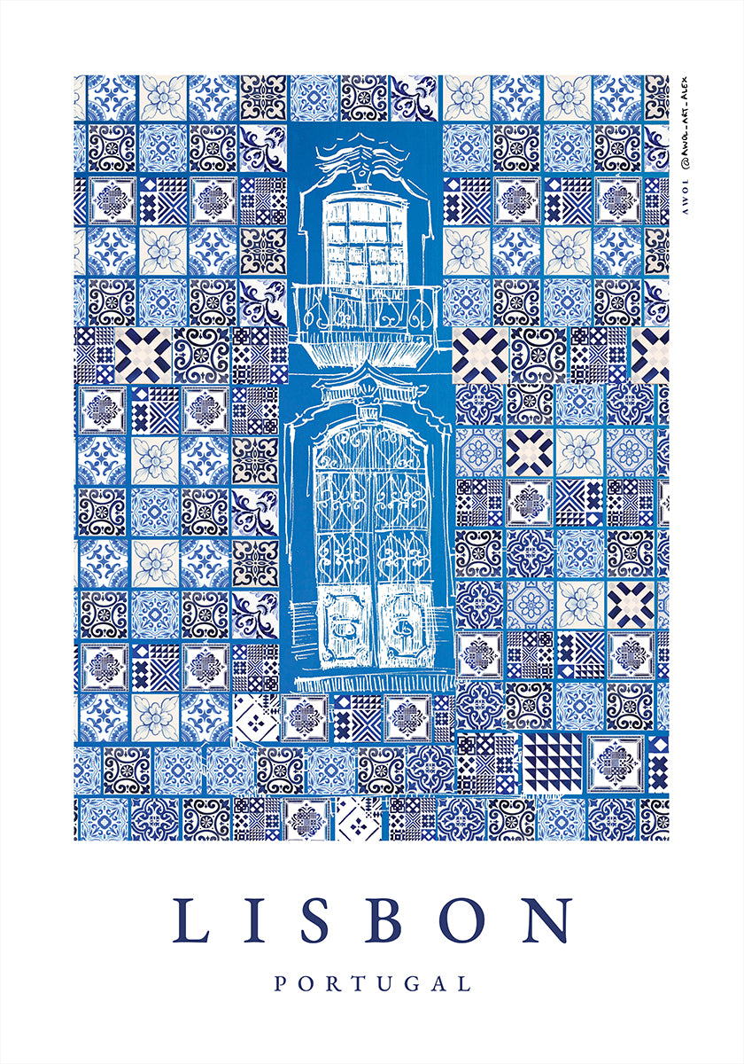 Lisbon, Portugal Patterns Poster