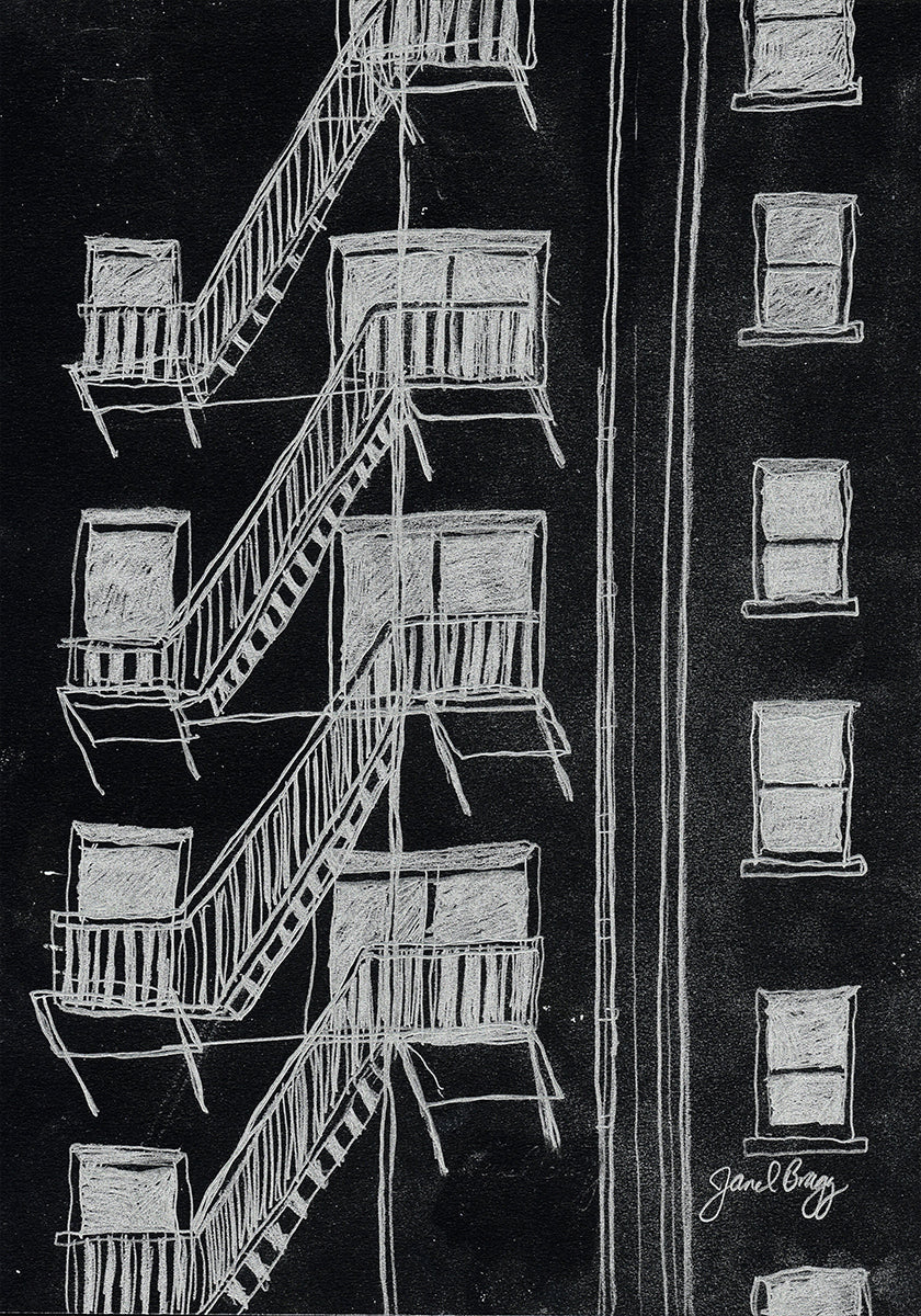 Fire Escape Negative Image Poster
