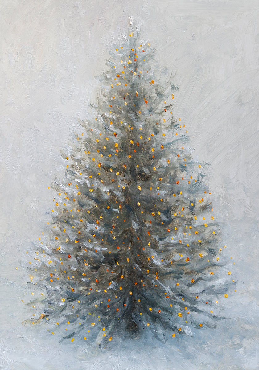 Christmas Tree  In Snow Poster