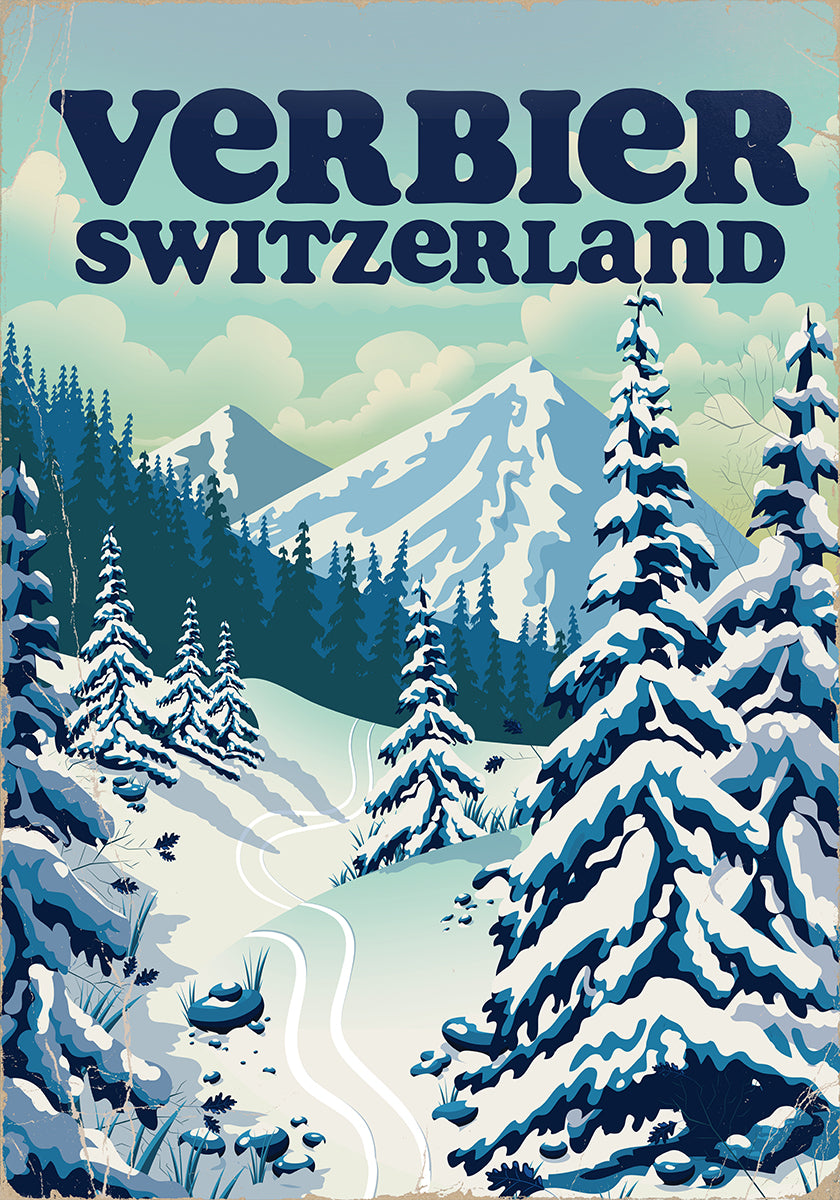 Verbier Switzerland Ski Poster Poster
