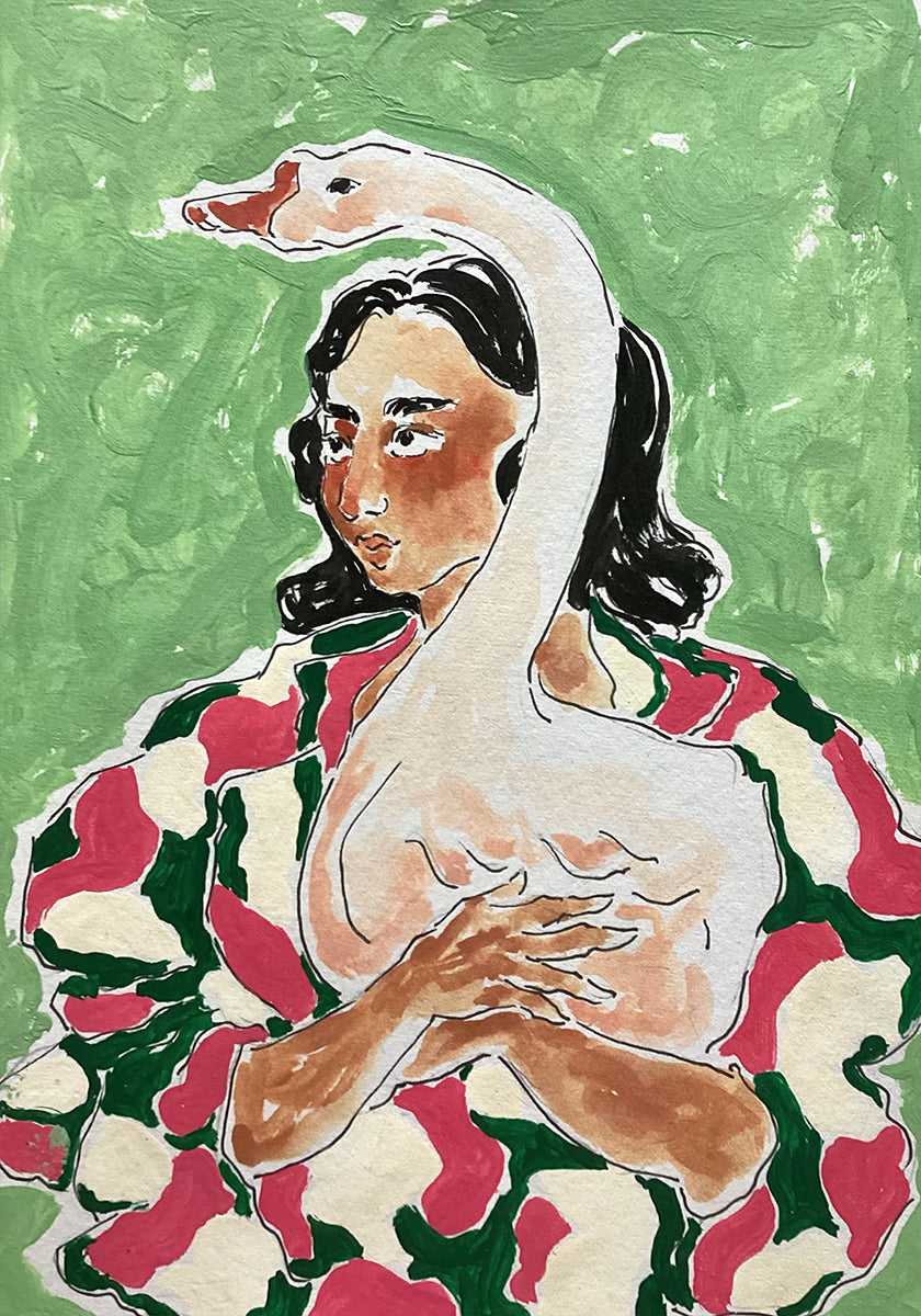 Girl With Duck Poster