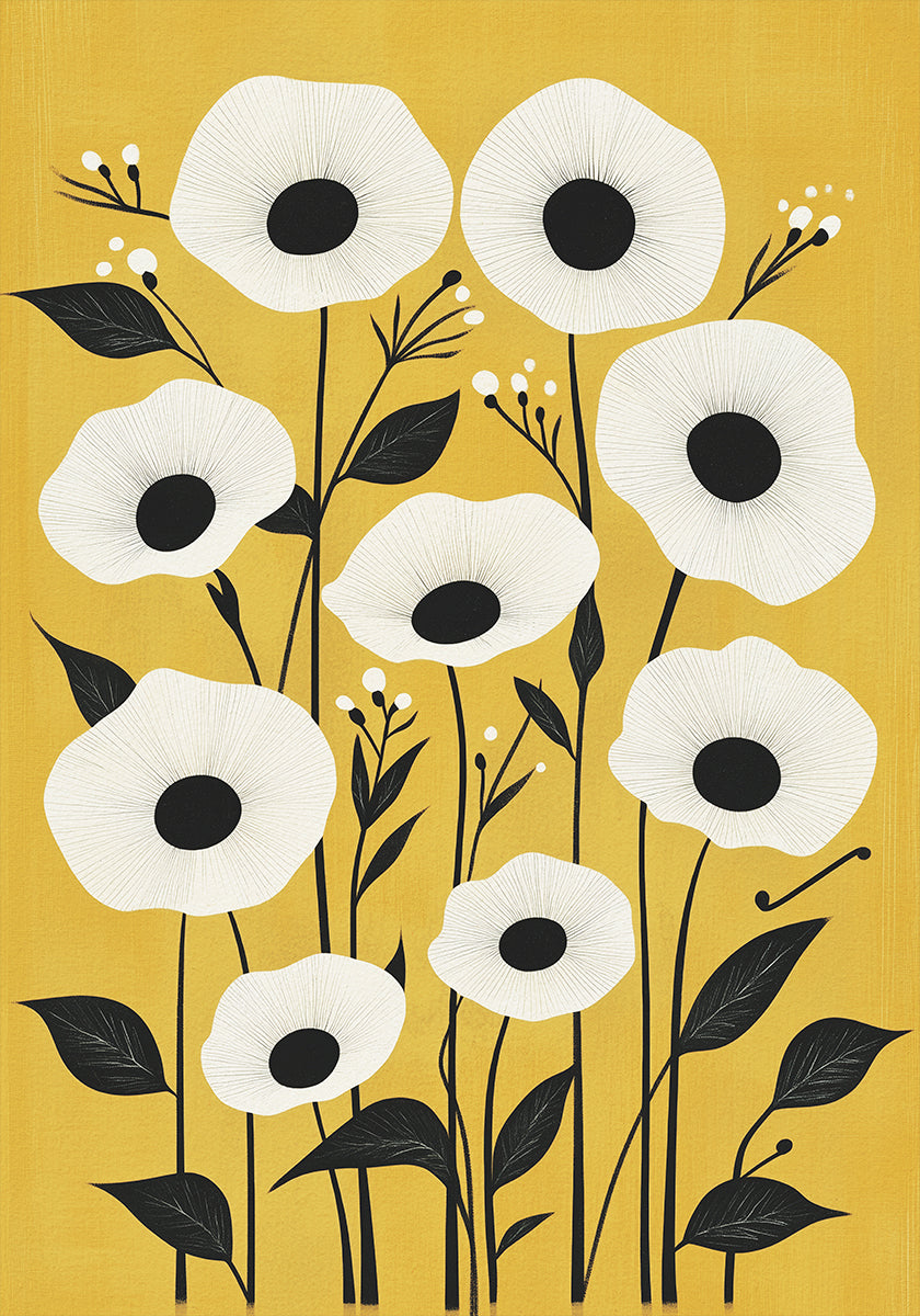 Abstract Wildflowers Poster