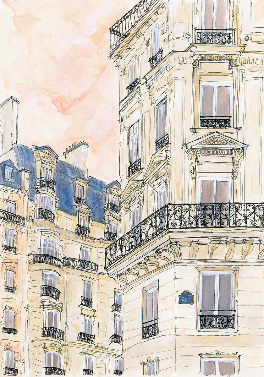 Parisian Street Corner Poster