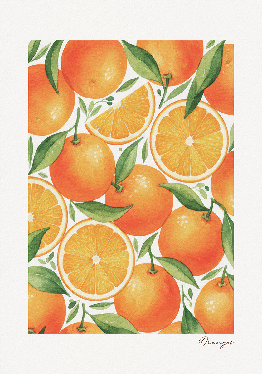 Framed Oranges Poster
