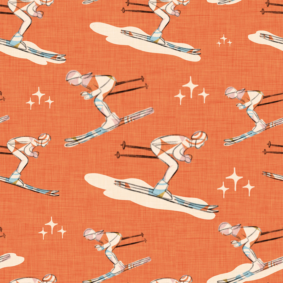 Winter Sports   Retro Vintage Ski Blue.png Poster