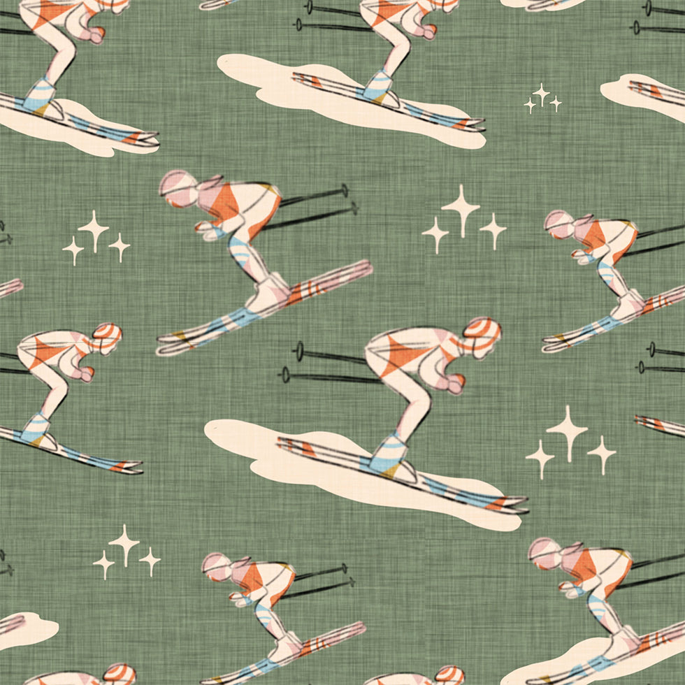 Winter Sports   Retro Vintage Ski Blue.png Poster