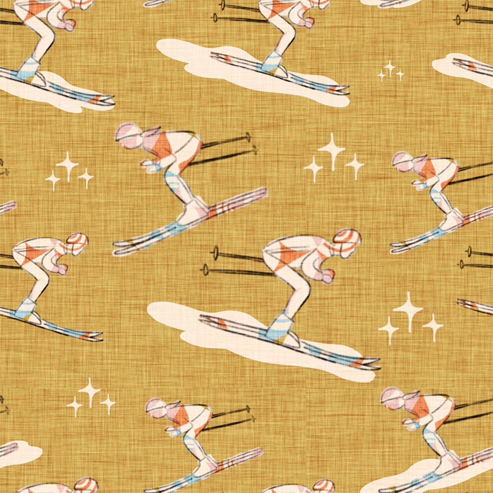 Winter Sports   Retro Vintage Ski Blue.png Poster