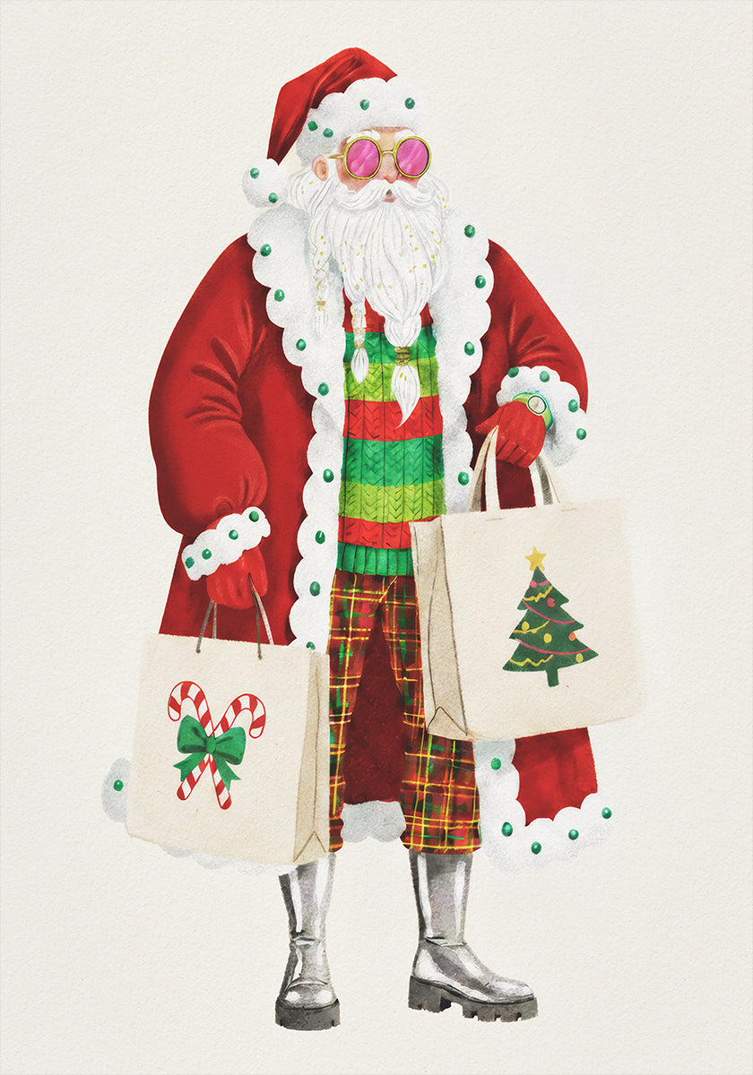 Santa Goes Shopping Poster