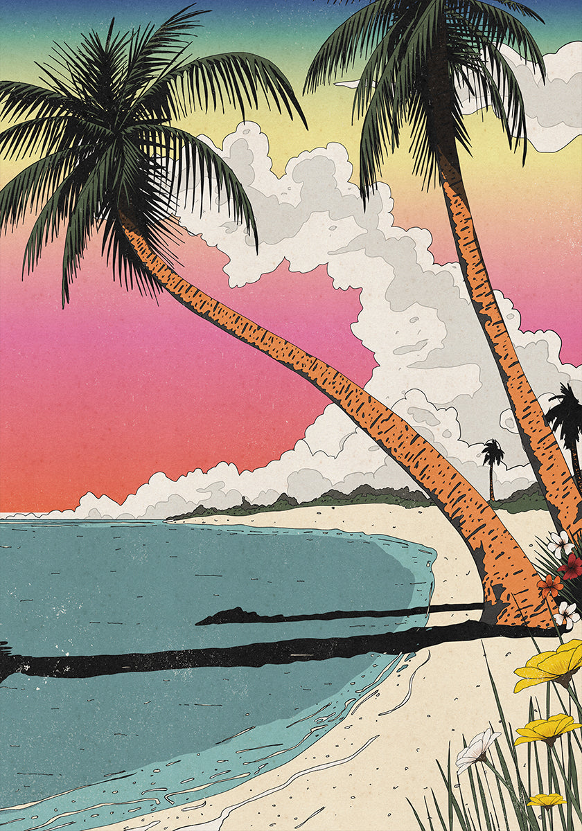 Aloha! Hawaii Tropical Sunset Poster