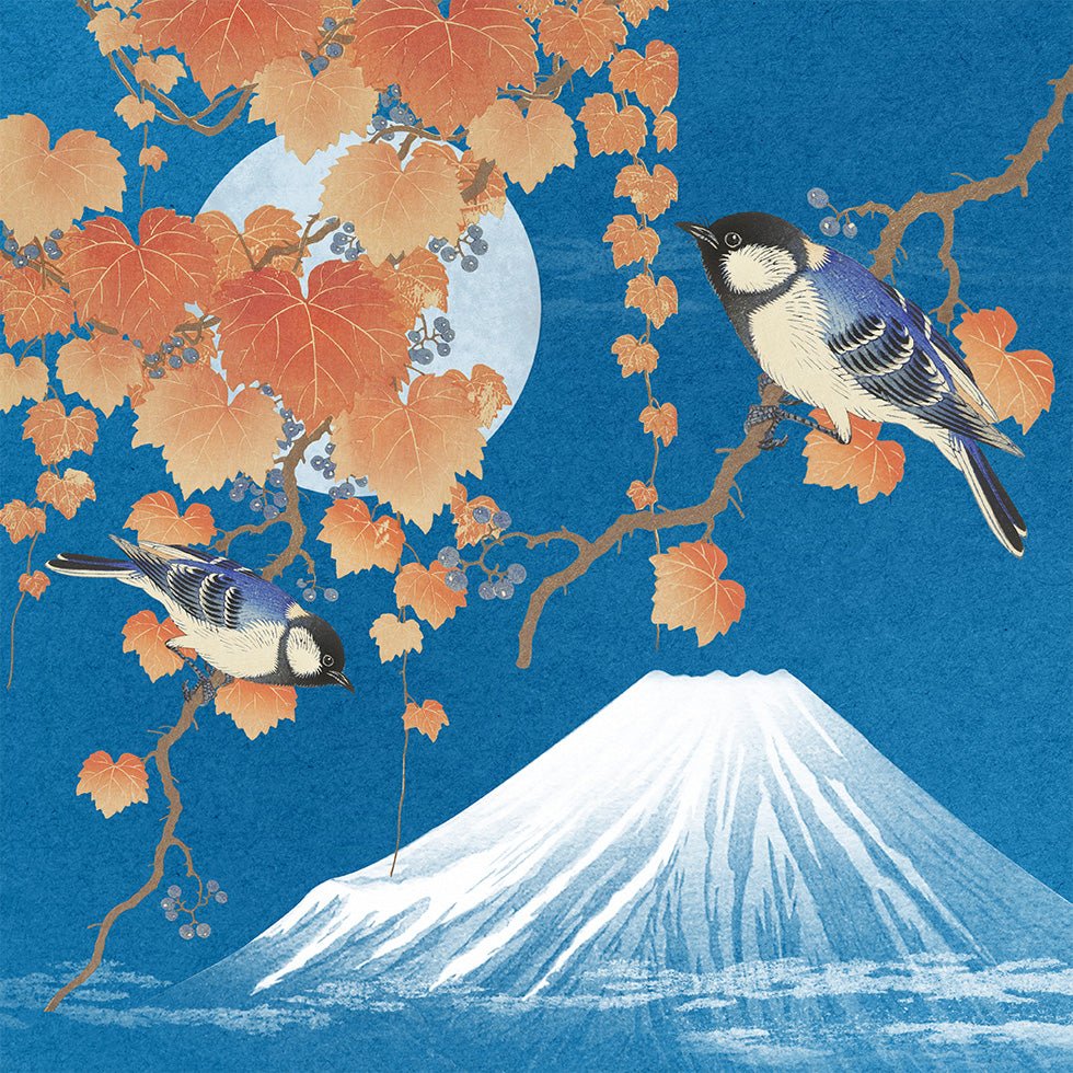 Birds & Mount Fuji Poster