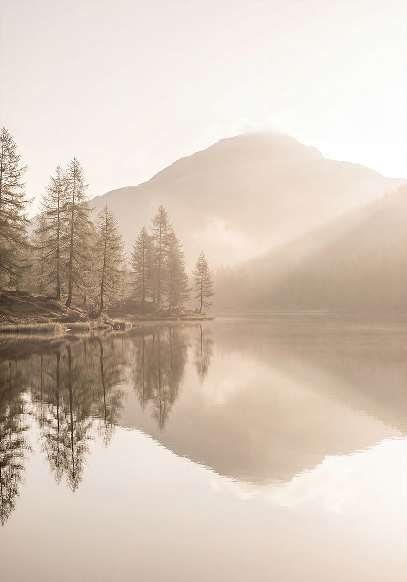 Calm Mountain Lake At Dawn Poster