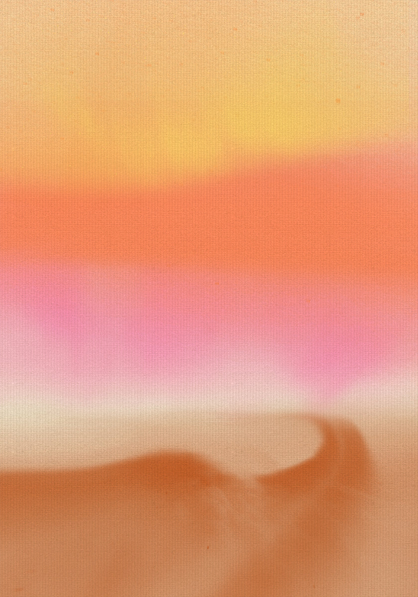Deamy abstract landscape in pastel and neon colors Poster