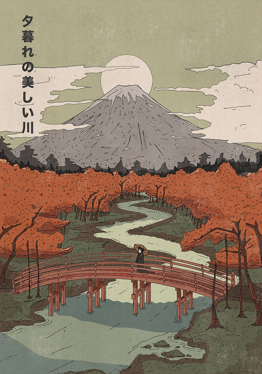 Beautiful River At Dusk Poster