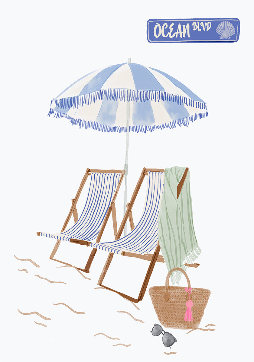 Beach chairs Poster