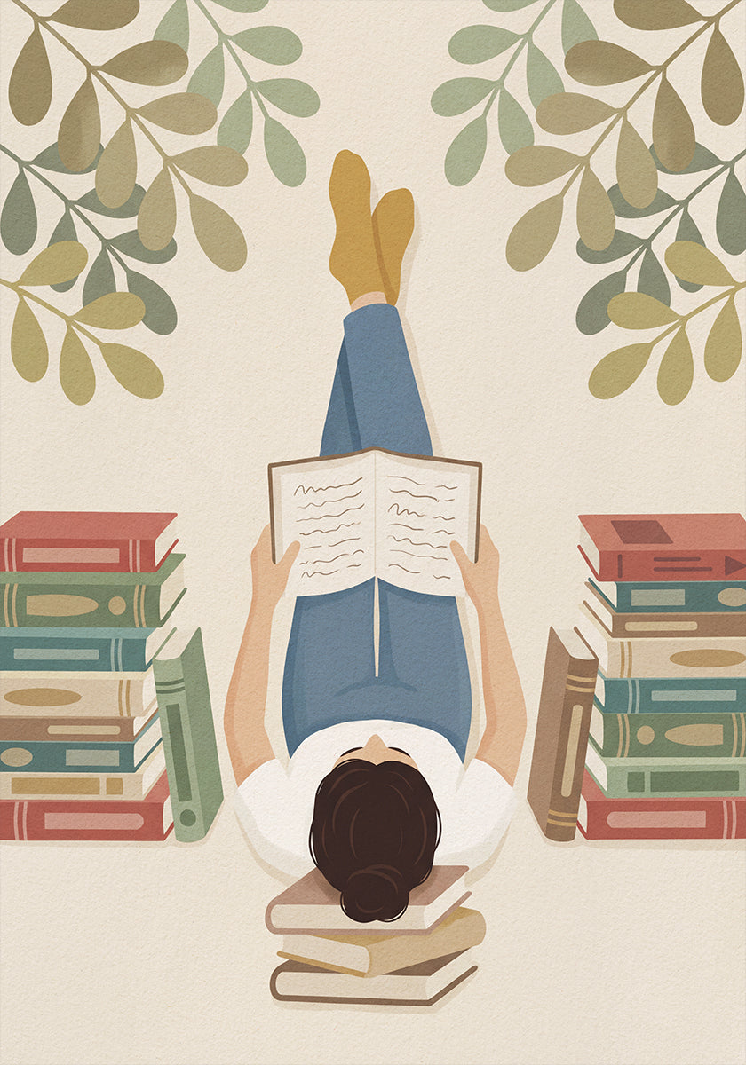 Lying On My Back Reading a Book Poster