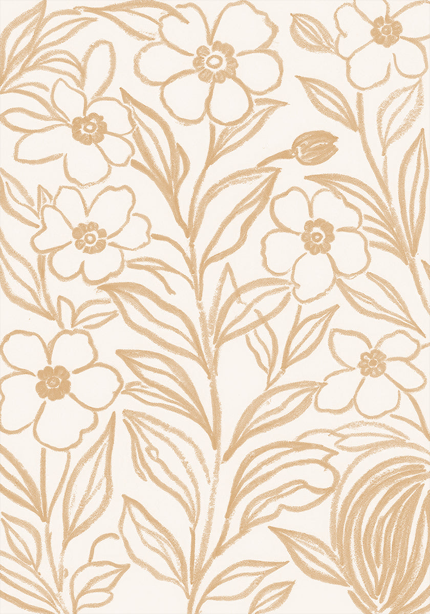 Beige Botanical Blooms Poster