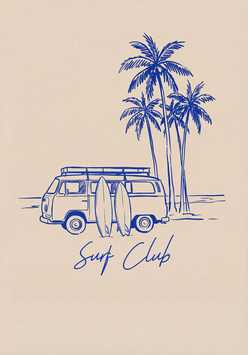 4 Freepik  Remove Surfboards Above the Van and Place Two Surf  19114 Topaz Poster