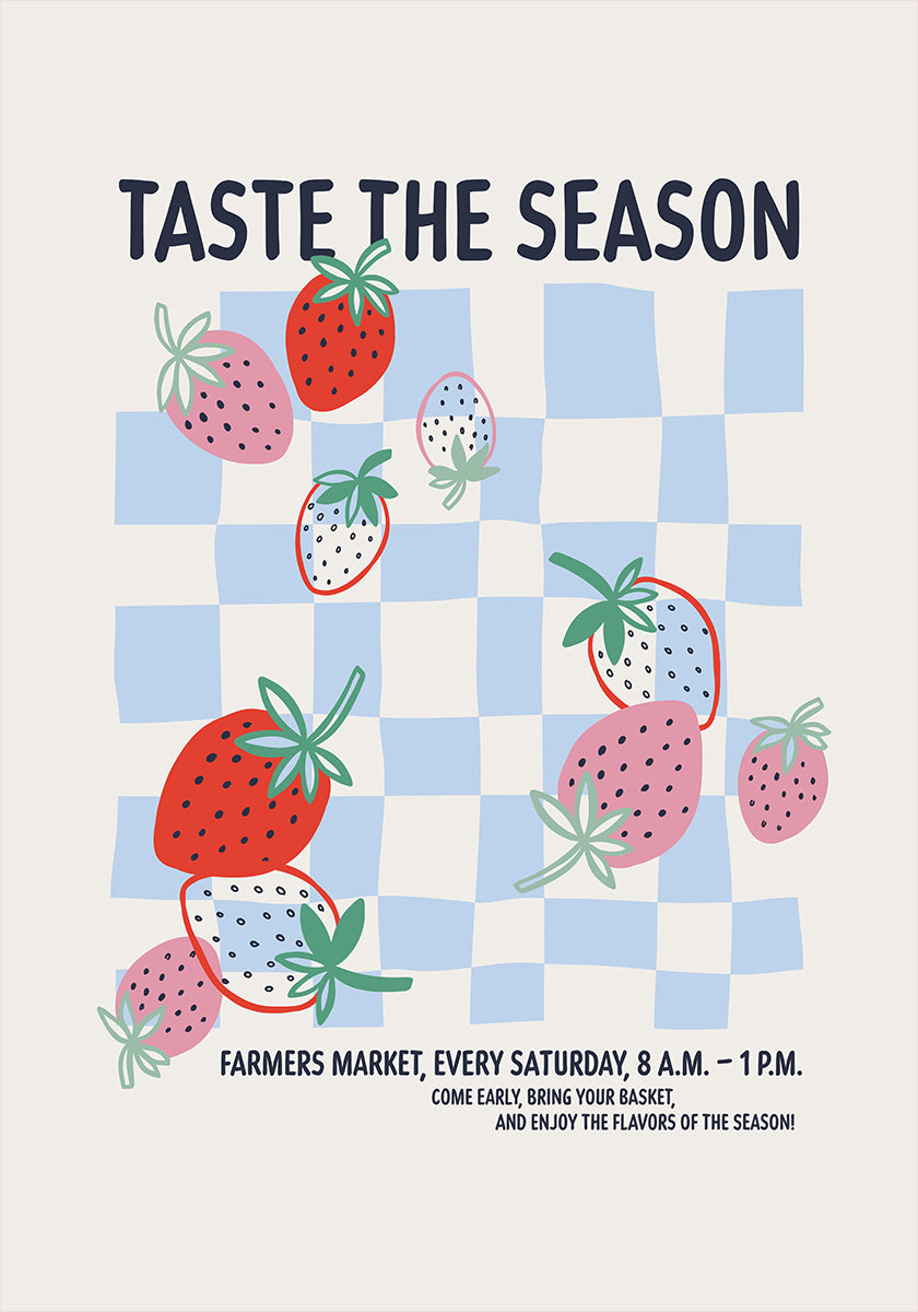Farmers Market Strawberries Poster