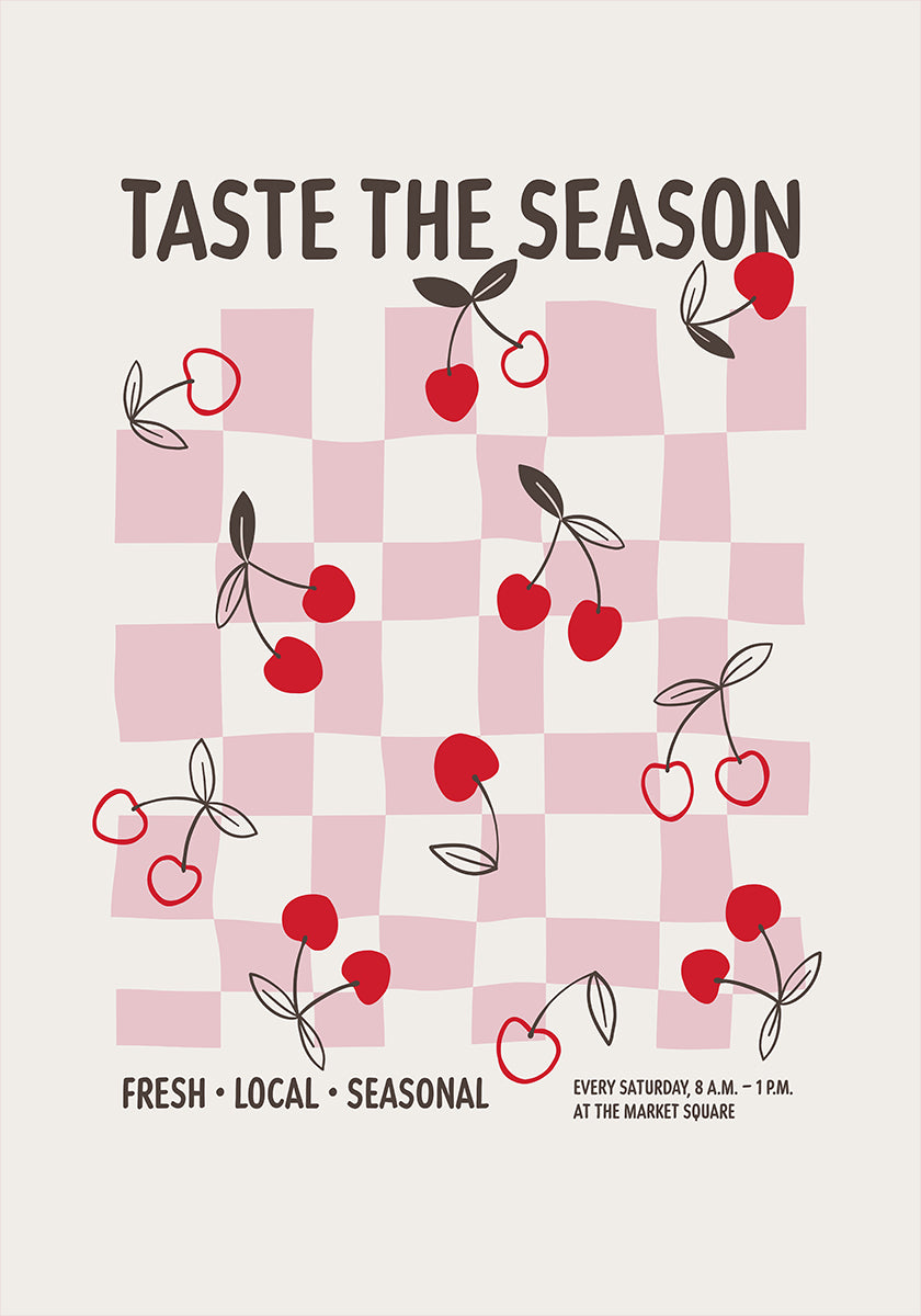 Farmers Market Cherries Poster