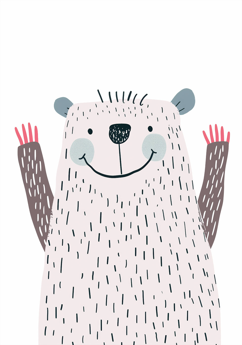Waving Bear Poster