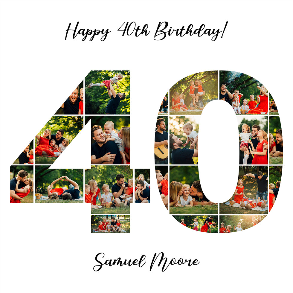 40th Birthday Photo Collage Personal Poster