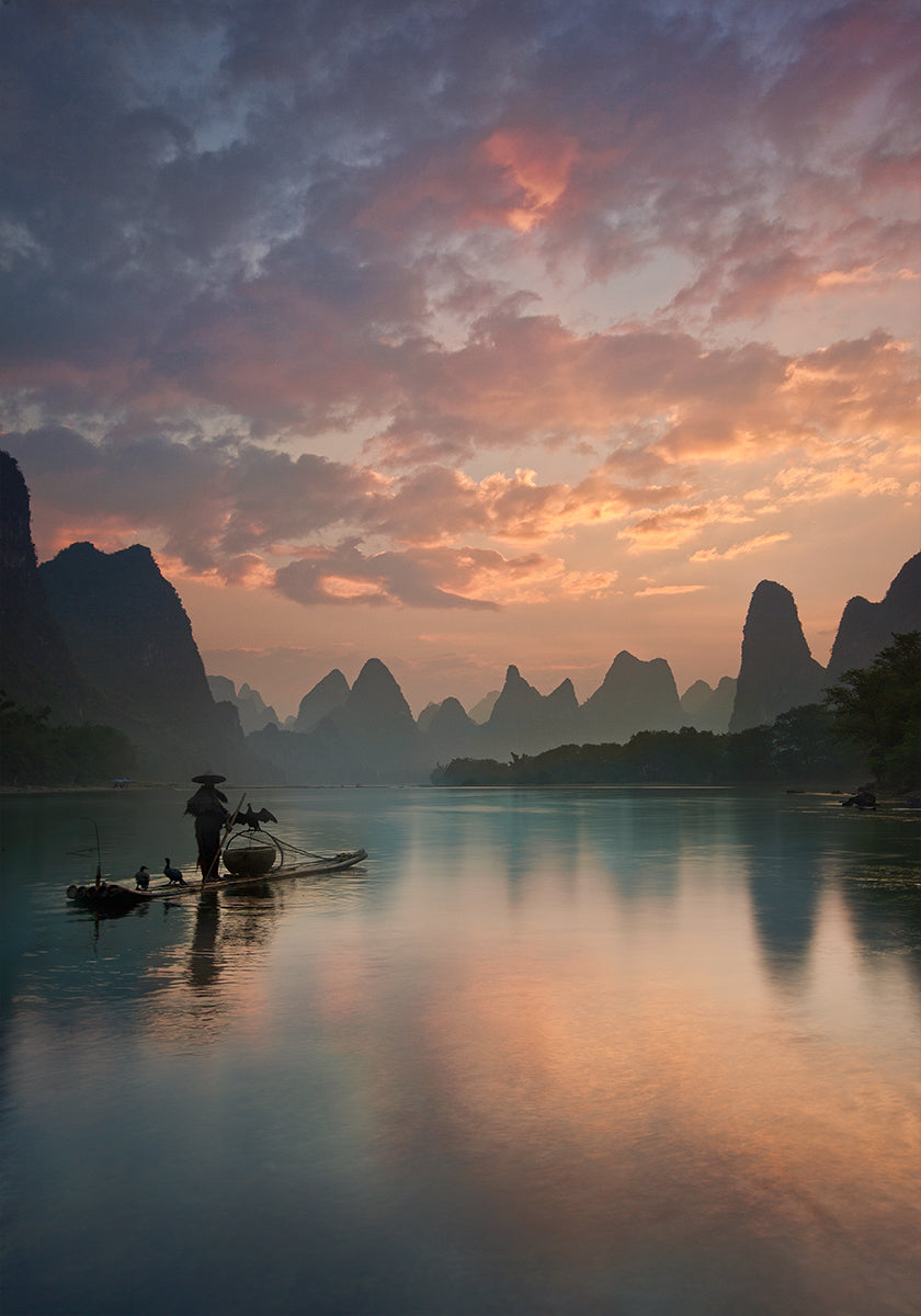 Li River Sunrise Poster