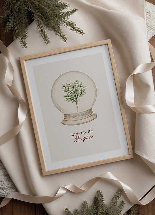 a picture of a plant in a snow globe