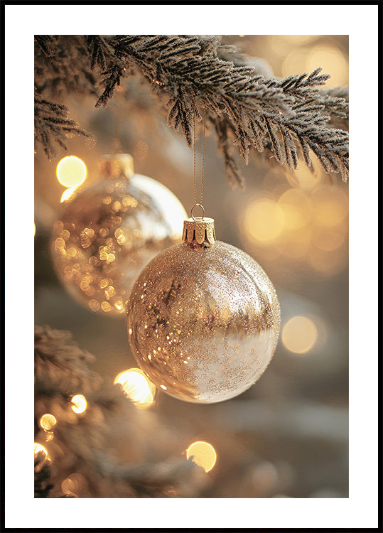 a close up of a christmas ornament on a tree