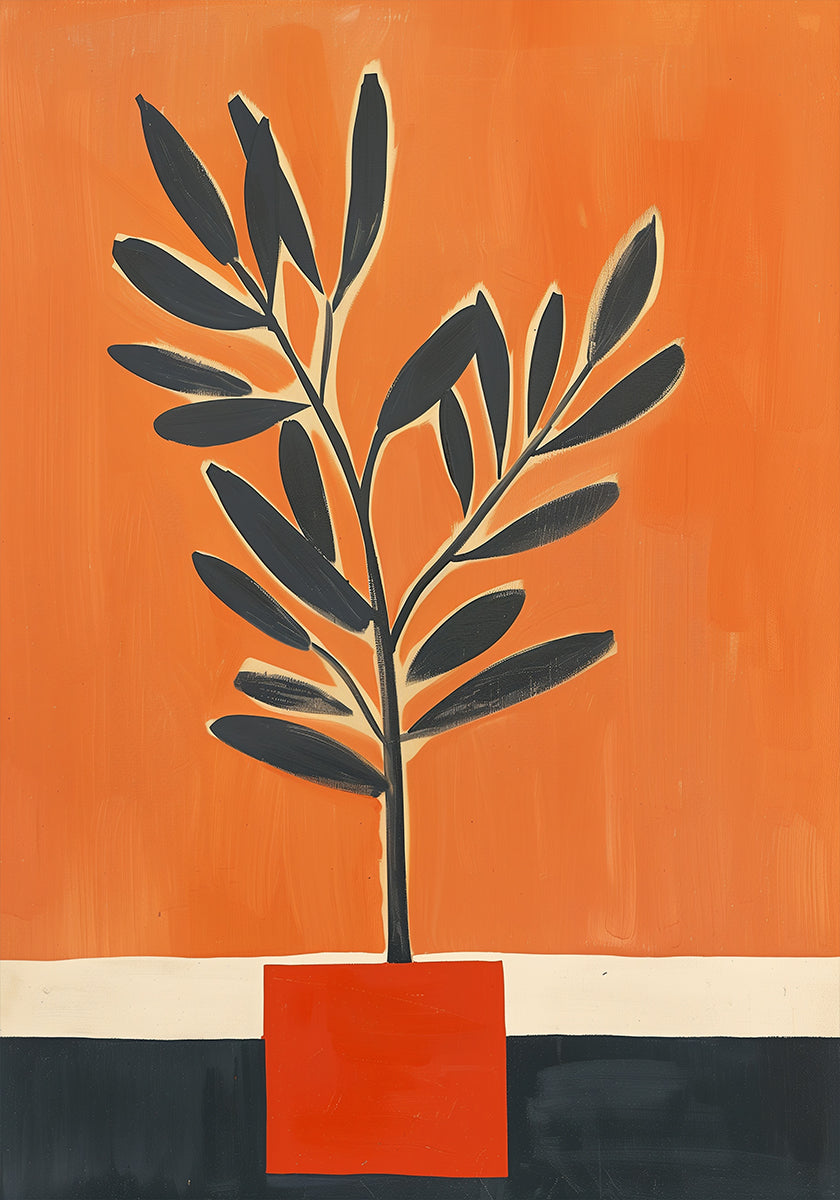 Bold Botanical Orange Hues Poster
