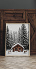 a picture of a cabin in the woods