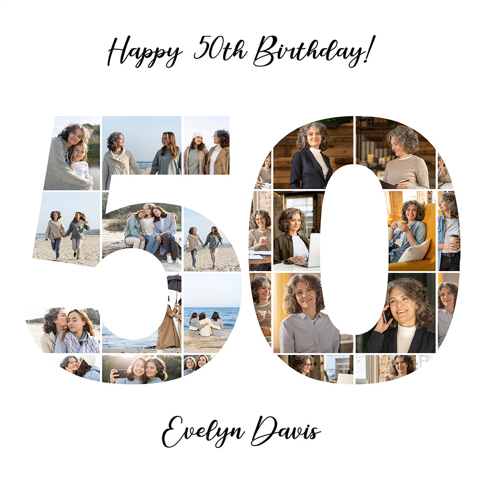 50th Birthday Photo Collage Personal Poster