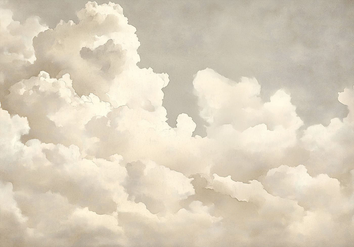 Dreamy Skies, Soft Clouds, Neutral Pastel Cloudscape Poster
